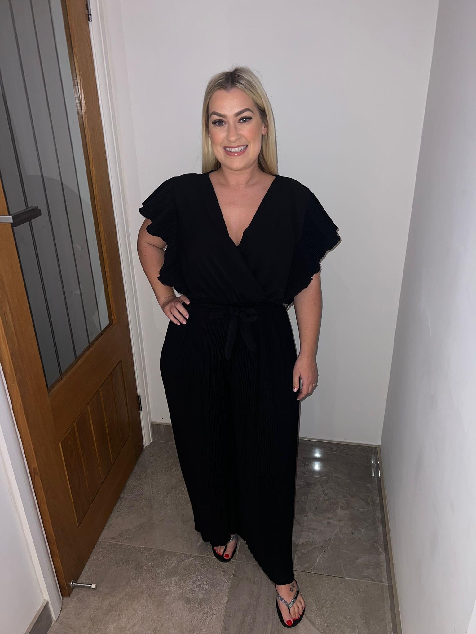 April  Wrap Front Frill Jumpsuit
