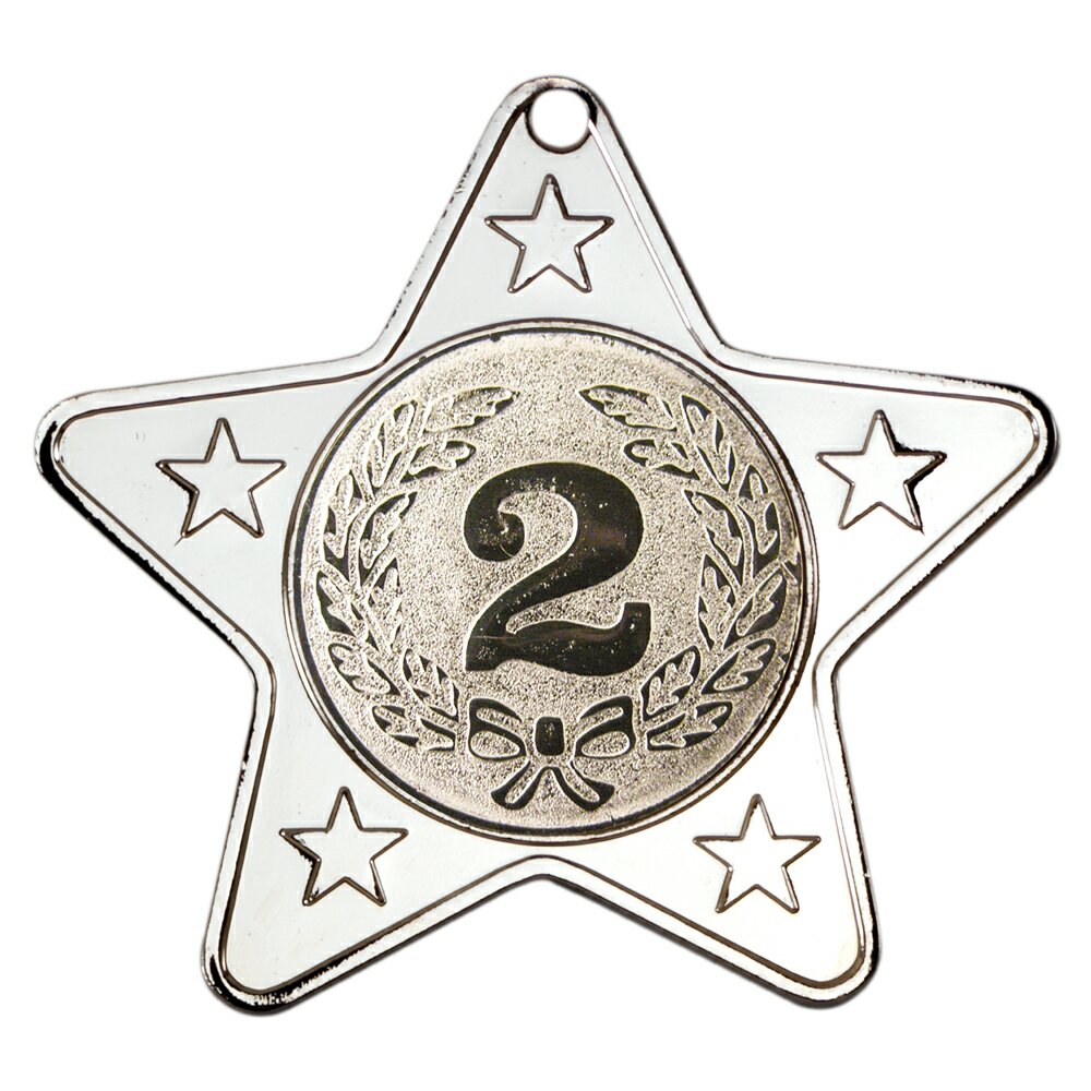 Star Medal 50mm Silver