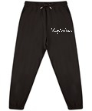 1A. Stay Nelson Script Unisex Sustainable Cuffed Joggers