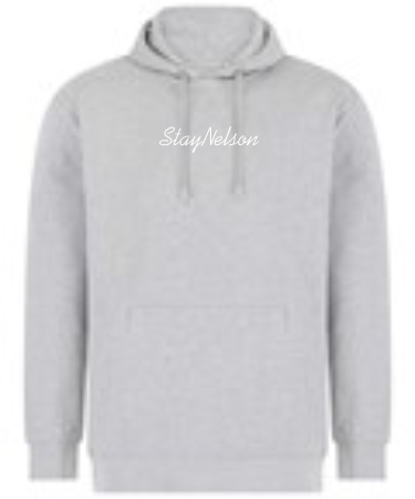 1A. Stay Nelson Script Kids Sustainable Hoodie