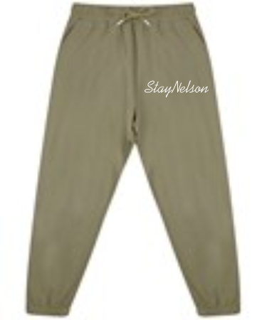 1A. Stay Nelson Script Unisex Sustainable Cuffed Joggers