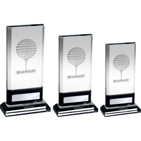 Clear/Black Golf Glass Plaque