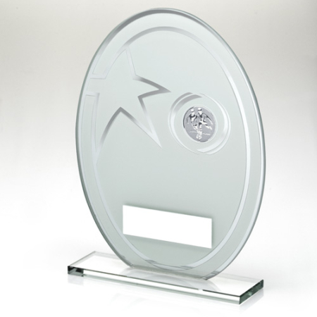 Oval Opaque Glass Trophy