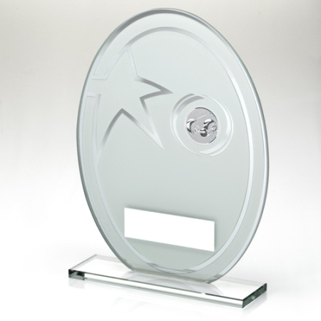 Oval Opaque Glass Trophy