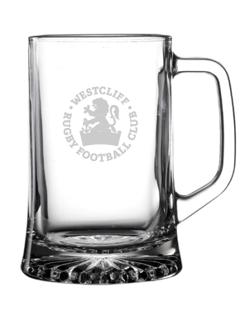 Westcliff RFC Glass Pint Tankard