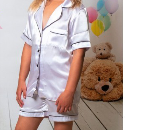 Personalised Satin PJ's Shorts Set - Kids