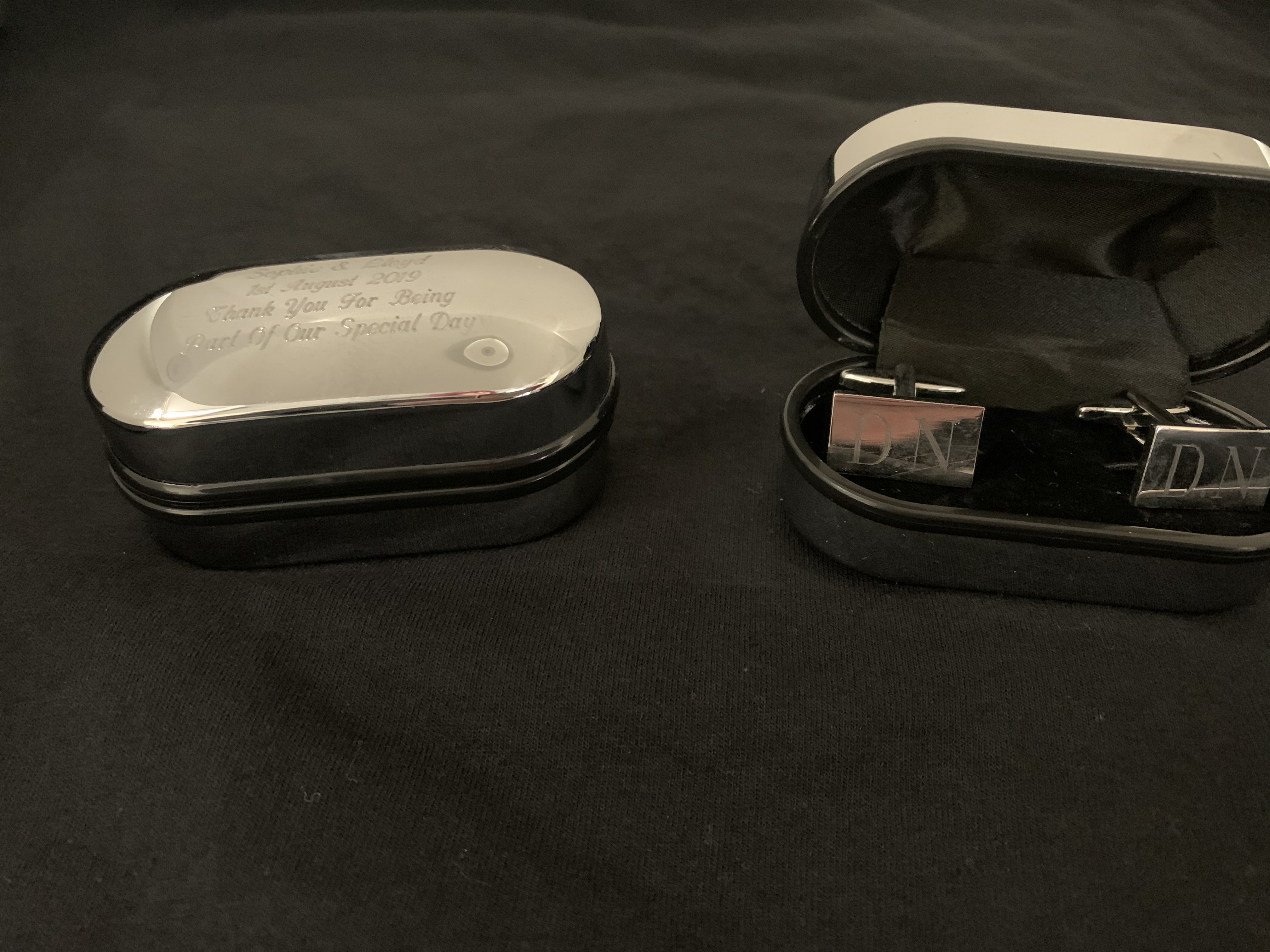 Engraved Cufflinks in Engraved Case